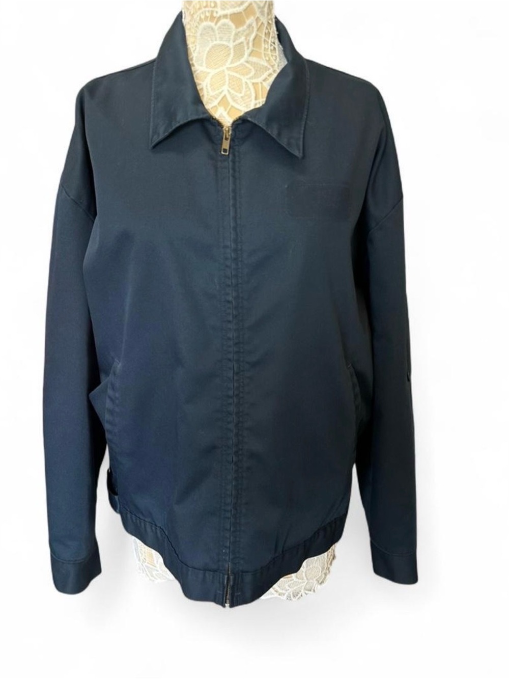Men's Navy Zip-Front Bomber Jacket